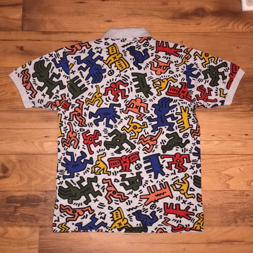 NWT MENS KEITH HARRING xLACOSTE PRINT PIQUE POLO - Picture 2 of 6